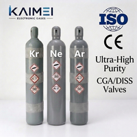 Cilindro de Gas Raro de Alta Pureza de 47L, Estándar DOT ISO, Servicio de Llenado de Kriptón, Neón y Argón, 150 Bar, Alta Presión, Acero sin Costuras