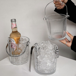 Seau à glace portable en verre Harmonious Home, petit refroidisseur à vin de style européen pour bar à domicile, KTV, fête, vin glacé - Product Image 1