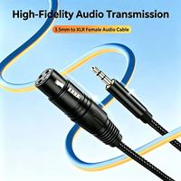 Câble audio TRS 3,5 mm vers XLR femelle, cordon audio blindé tressé pour microphone, carte son, mixeur, diffusion en direct et enregistrement