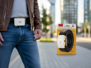 Fibbia per Cintura Formale Rotonda Dorata con Grande Fibbia Bianca da 4,5 cm - Product Image 2