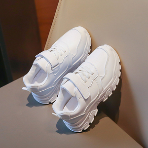 أحذية رياضية بيضاء سميكة للأطفال موديل <span class=keywords><strong>2026</strong></span> مع حزام فيلكرو ونعل سميك، أحذية كاجوال قابلة للتخصيص مباشرة من المصنع - Product Image 6