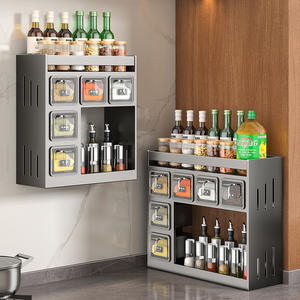 Estante para especias de pared Wenzhou ZWJ0605 rectangular, contenedor de alimentos fácil de limpiar para almacenamiento en la cocina - Product Image 1
