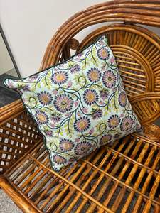 Luxury Block Print Customizable <b>Throw</b> <b>Pillow</b> Cover Any Size Cotton with Piping Drawstring Handmade Home Decor <b>Pillows</b> - Product Image 4