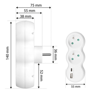 เต้ารับไฟฟ้าติดผนังแบบฝรั่งเศส Pheiyon EU 2*16A 230V มาตรฐาน CE ROHS พร้อมสายดิน USB A+C IP20 2 ช่องเสียบ สำหรับบ้านและสำนักงาน - Product Image 6