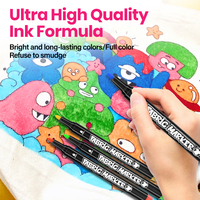 Vente en gros 12 couleurs de marqueurs pour tissus d'art pour impression sur T-Shirt Pointe en fibre Vêtements permanents Peinture Marqueurs pour tissus