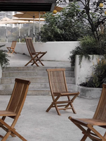 Ensemble de table et chaises pliantes en bois massif pour jardin, résistant aux intempéries, en teck, pour balcon