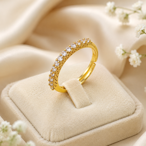Anello aperto regolabile, design classico, gioiello da donna per l'uso quotidiano - Product Image 6