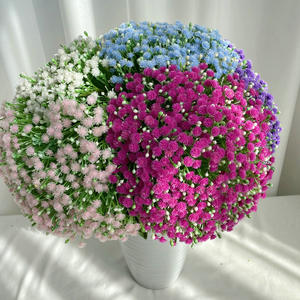 Fleurs décoratives en plastique Gypsophila pour la maison, arrangement floral artificiel pour salon, Babybreath rose artificiel - Product Image 3