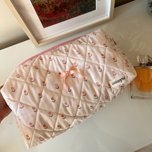 Sac de rangement pour outils capillaires en coton matelassé WJ, pour voyage, étui de rangement floral, sac de transport, cadeau pour la fête des mères - Product Image 5
