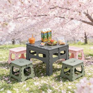 Lightweight Folding Table and Stool Set for Outdoor Activities, Easy to <strong>Transport</strong>, Perfect for Camping, Hiking, and Beach Days - Product Image 6