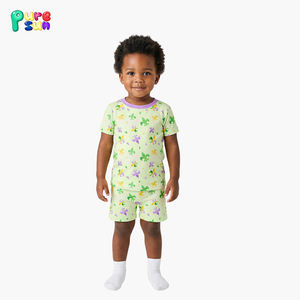 Pyjama pour garçons Puresun 100% coton biologique, manches courtes, imprimé, robe de nuit pour enfants, viscose de bambou, pyjama personnalisé pour garçons - Product Image 2