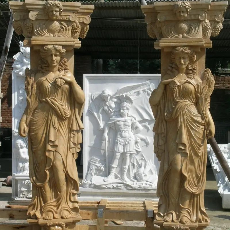 럭셔리 로마 스타일 장식 대리석 기둥 골동품 장식 대리석 기둥 판매