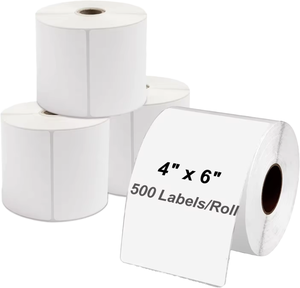Custom Size 100x150mm Self-Adhesive <b>Packaging</b> <b>Label</b> Paper Barcode Printing Sticker 4x6 Direct Thermal Shipping <b>Label</b> Roll - Product Image 1
