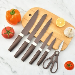 En gros, Ensemble de couteaux de cuisine en acier inoxydable, comprenant couteau de chef, couteau à découper, couteau à éplucher, ciseaux et bloc de rangement - Product Image 2