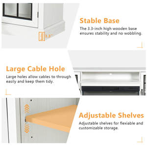 Soporte para TV con Chimenea, Función de Temporizador, Vidrio de 3 Lados, Llama Ajustable, Diseño Moderno LED, Mueble Duradero para Sala de Estar - Product Image 5