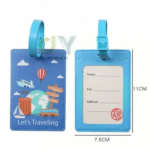 定制硅胶旅行行李牌行李托运标签登机牌世界地图软塑料行李牌