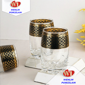 Juego de tazas de café de vidrio impreso, caja de regalo personalizable a granel, Habesha taza de té de oro, diseño árabe etíope <span class=keywords><strong>Lobel</strong></span> de cerámica y porcelana - Product Image 4