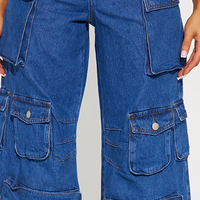 Jeans évasés en denim bleu pour femme, taille mi-haute, décontractés, respirants, tendance, vente en gros personnalisée pour l'été
