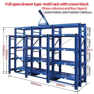 1000kg/Drawer Standards Size Steel Mould Rack Warehouse Stacking Racks Shelves Type