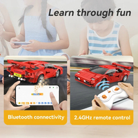 Cada C51085 MOC 1:24 Voiture de Course RC Télécommandée par Application, Véhicule Rapide, Kit de Modélisme en Briques pour Adultes, Ensembles de Blocs de Construction
