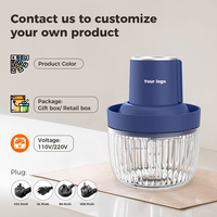 Hachoir Électrique à Viande et Légumes, Broyeur à Poivre et Ail, Robot Culinaire pour Sauces avec Récipient en Verre 1,8 L, Petit Appareil de Cuisine