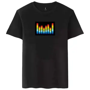 Fabricage Unisex Custom Muziek Geactiveerd Led Licht El T-shirts