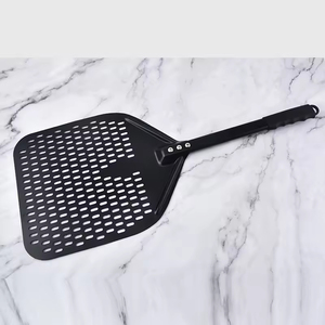 Pala para pizza de acero inoxidable con mango largo y herramienta de transferencia, cortador y espátula desechables para voltear pasteles y pizzas - Product Image 2