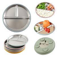 Assiette en céramique classique personnalisée pour tout-petits, avec manches en silicone amovibles, non toxique, sans BPA, durable, incassable, pour repas des enfants