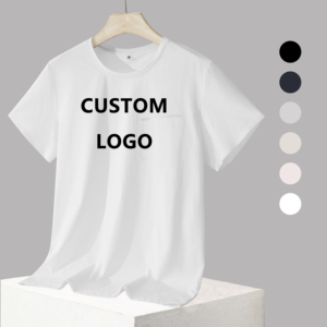 Camisetas unisex de algodón pesado de 260g de alta calidad al por mayor diseño de impresión azul personalizado para hombres - Product Image 1