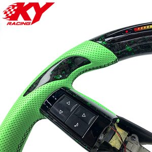 Volante deportivo personalizado de fibra de carbono forjada verde con cuero verde, adecuado para Chrysler 300 300C SRT SRT8 200 200S - Product Image 2
