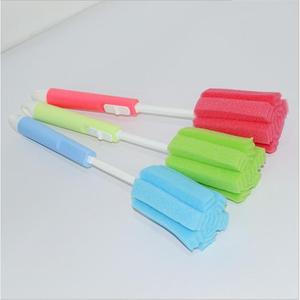 Cepillo para botellas con mango largo, herramienta de limpieza extensible para biberones, termos, tazas con cabezal de espuma, rojo, verde, azul - Product Image 1