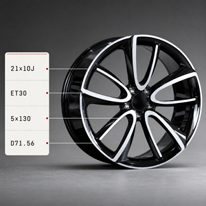 Jantes forgées 21 pouces 5 branches, finition noir brillant usiné, en aluminium forgé, 5x130 pour Porsche Cayenne 955 957 958 VW Audi Q7 <span class=keywords><strong>4L</strong></span> - Product Image 3