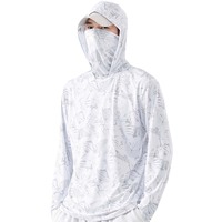Fournisseur poisson d'extérieur vente en gros chemise blanche sublimation masque facial chemises de pêche à manches longues pour hommes Upf 50 +