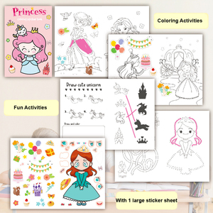 Ensemble de livres de coloriage et de dessin DIY pour enfants, thème fête de dessins animés, papier d'activités, cadeau pour enfants - Product Image 3