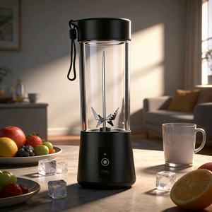Mini-blender portable silencieux de 400 ml avec 6 lames en acier inoxydable 304, idéal pour les smoothies faits maison - Product Image 1