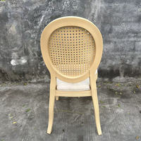 Chaise Louis en plastique de luxe, confortable, empilable, démontable, avec dossier en maille, pour salle à manger, chambre, intérieur, extérieur, mariage - Vente en gros