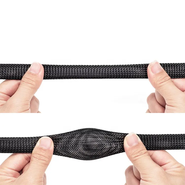 JAS Pet sleeving mở rộng dây bảo vệ chịu nhiệt bện cáp tay áo cho hệ thống dây điện khai thác