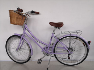 Vélo Cruiser Vintage 7 Vitesses 26 Pouces 700C, Vélo de Ville Commuter, Vélo de Plage Adulte avec Panier Avant en Osier et Porte-Bagages Arrière, Vente en Gros OEM - Product Image 2