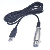 Câble de microphone adaptateur XLR femelle vers USB à 4 broches personnalisé pour cordon audio stéréo de sortie pour amplificateur, haut-parleur, console de mixage