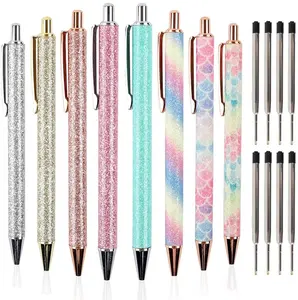 school office supplies quality biro diamond princess pens oem pink rose golden bling girls fashion ballpoint pen