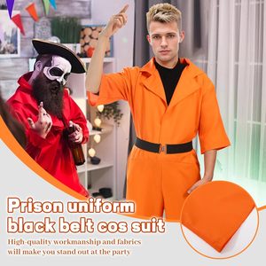 Disfraz Unisex de Prisionero Naranja SINSEN con Cinturón y Estampado D.O.C para Fiesta de Halloween - Product Image 6