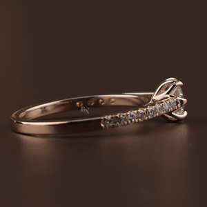 Anillo de Compromiso Moderno para Mujer en Plata, Oro de 10K, Oro de 14K, Oro de 18K, Diamante Cultivado en Laboratorio de 0.9 Quilates, Joyería Fina para Novia - Product Image 3
