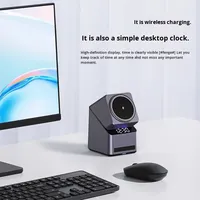 Chargeur sans fil magnétique 4-en-1 transfrontalier certifié 15W à charge rapide Type-C avec support pliable en ABS+PC pour téléphone portable
