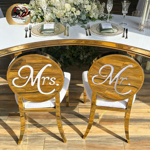 Sillas de banquete apilables de acero inoxidable dorado y cuero para eventos, muebles de lujo al por mayor - Product Image 2