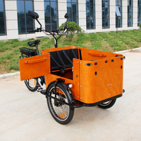 EU Standards Trike EU Pedal 3 Wheel Family Cargo Bike Electric Tricycle <strong>Sidecar</strong> Cargo Bicycle E Bike Bakfiet Trailer for Pet Dog