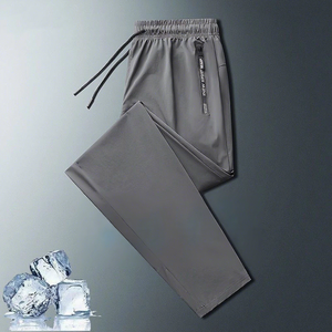 <span class=keywords><strong>Pantaloni</strong></span> sportivi da <span class=keywords><strong>uomo</strong></span> estivi in seta ghiaccio, casual, ad asciugatura rapida, ad alta elasticità, tinta unita, vestibilità ampia e dritta, modello Air Pants - Product Image 4