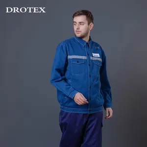 DROTEX-ropa de trabajo mecánica, chaqueta de seguridad para minería, chaqueta vaquera ignífuga para el trabajo