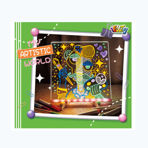 Papan <span class=keywords><strong>LED</strong></span> Mainan Edukasi Anak Papan Gambar <span class=keywords><strong>LED</strong></span> Lampu Malam Papan Pesan Gambar DIY Anak dengan 7 Pena Warna - Product Image 2