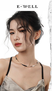 Chique Minimalistische S925 Sterling Zilveren Mobius Kraag Voor Vrouwen Ins Koele Stijl Geometrische Emaille Ketting - Product Image 5