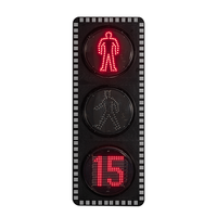 Feu de signalisation piétonnier LED 300 mm avec figurine de marcheur dynamique et minuteur de compte à rebours pour passage piétonnier en parc public